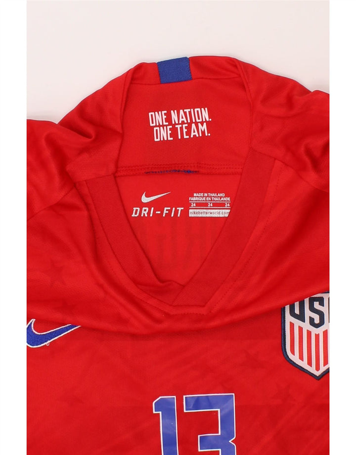 NIKE Boys USA Graphic T-Shirt Top 8-9 Years Red Polyester Vintage Nike and Second-Hand Nike from Messina Hembry 