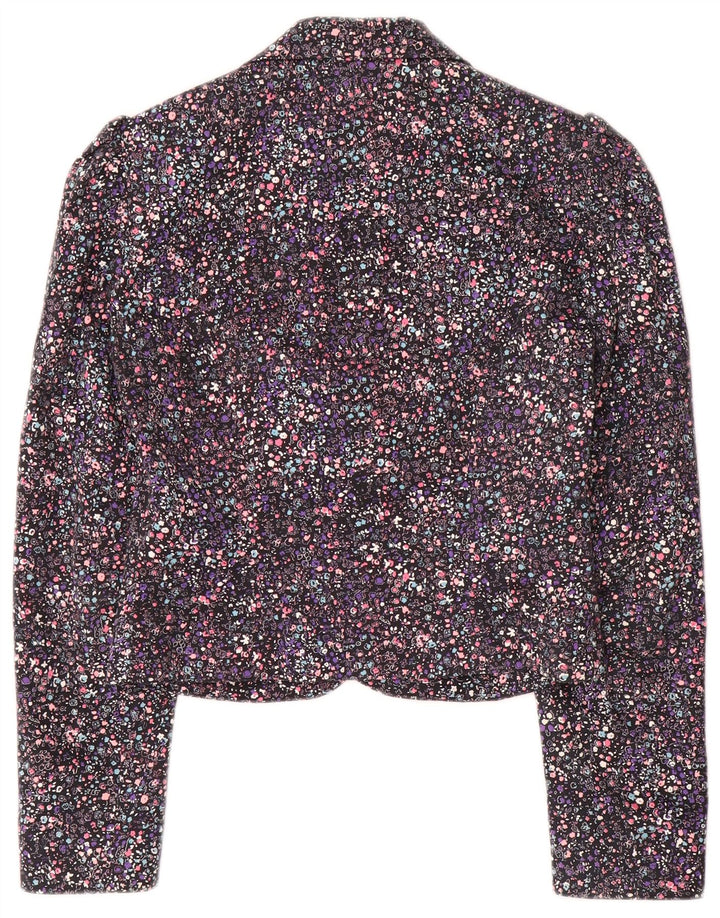 Monsoon Womens Crop 1 Button Blazer Jacket UK 8 Small Multicoloured Floral