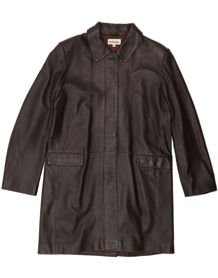 STEILMANN  Womens Leather Coat UK 14 Medium Brown Leather Vintage Steilmann and Second-Hand Steilmann from Messina Hembry 