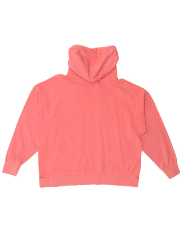 Gap Womens Graphic Oversized Hoodie Jumper UK 16 Large Pink Cotton