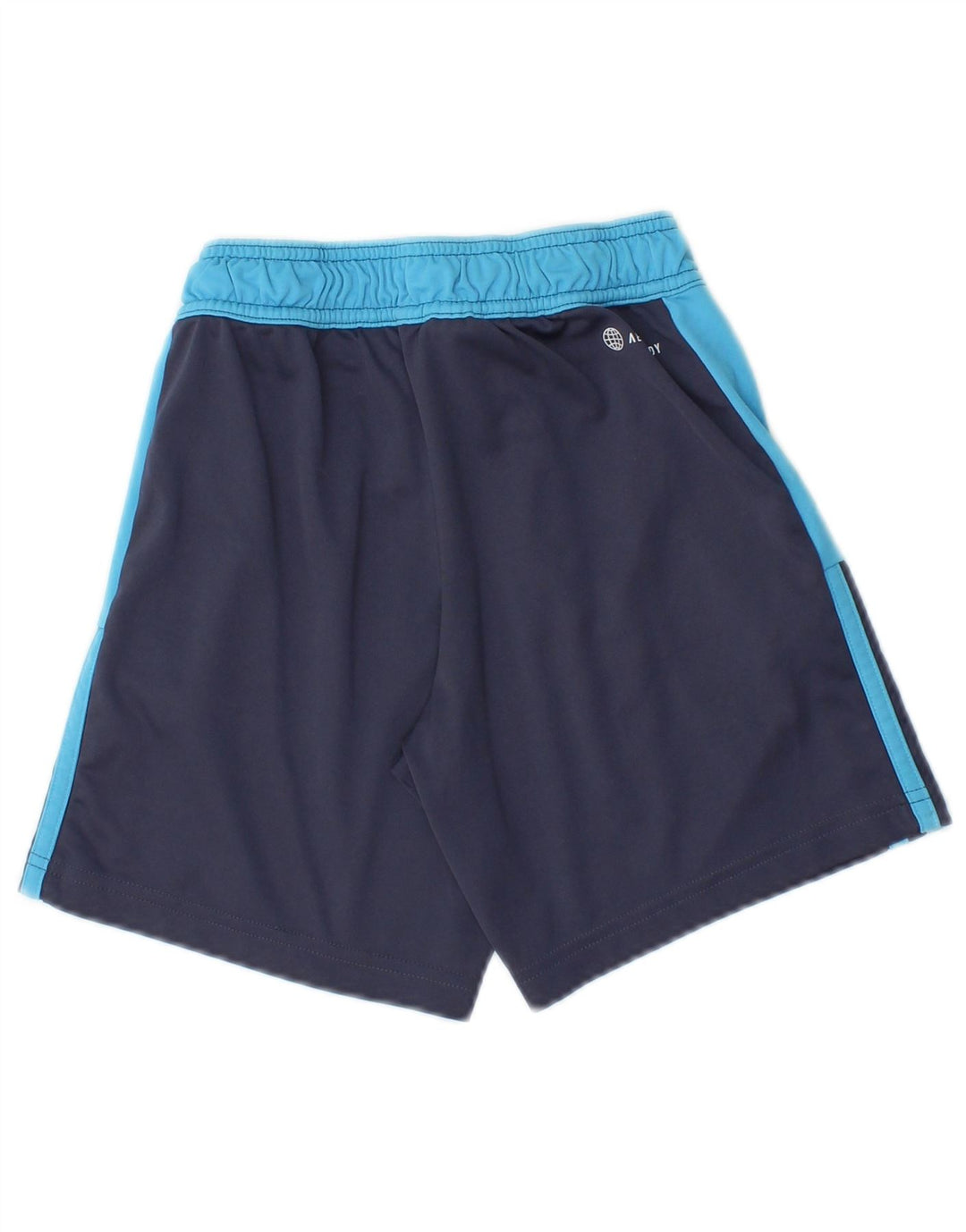 Adidas Boys Sport Shorts 9-10 Years Navy Blue Colourblock Polyester