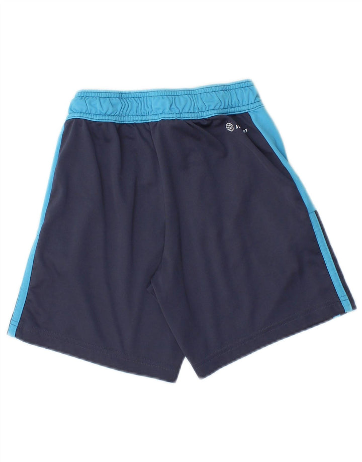 Adidas Boys Sport Shorts 9-10 Years Navy Blue Colourblock Polyester