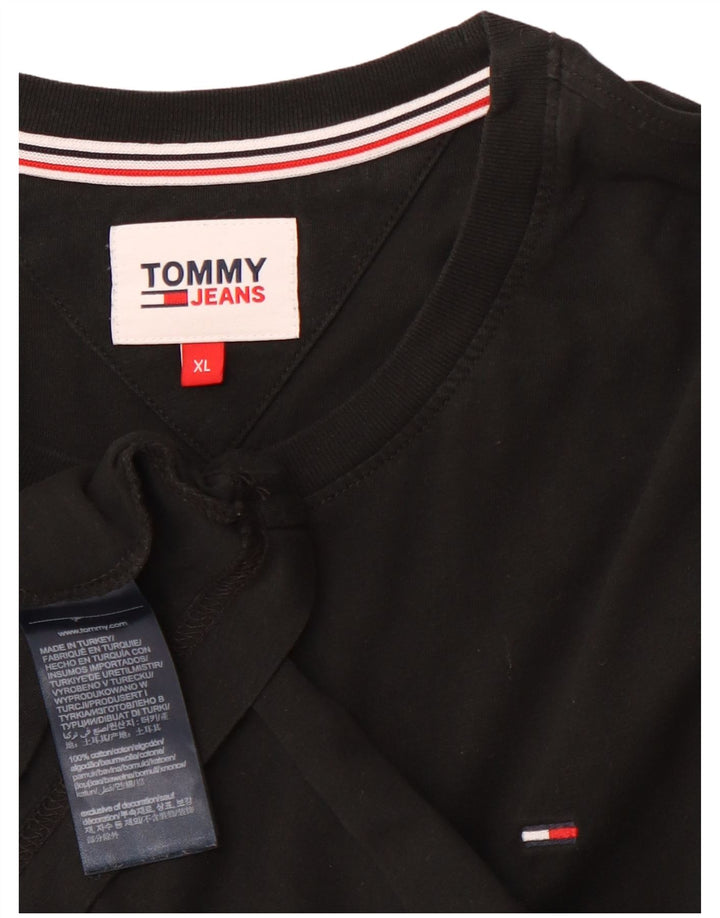TOMMY HILFIGER Mens T-Shirt Top XL Black Cotton