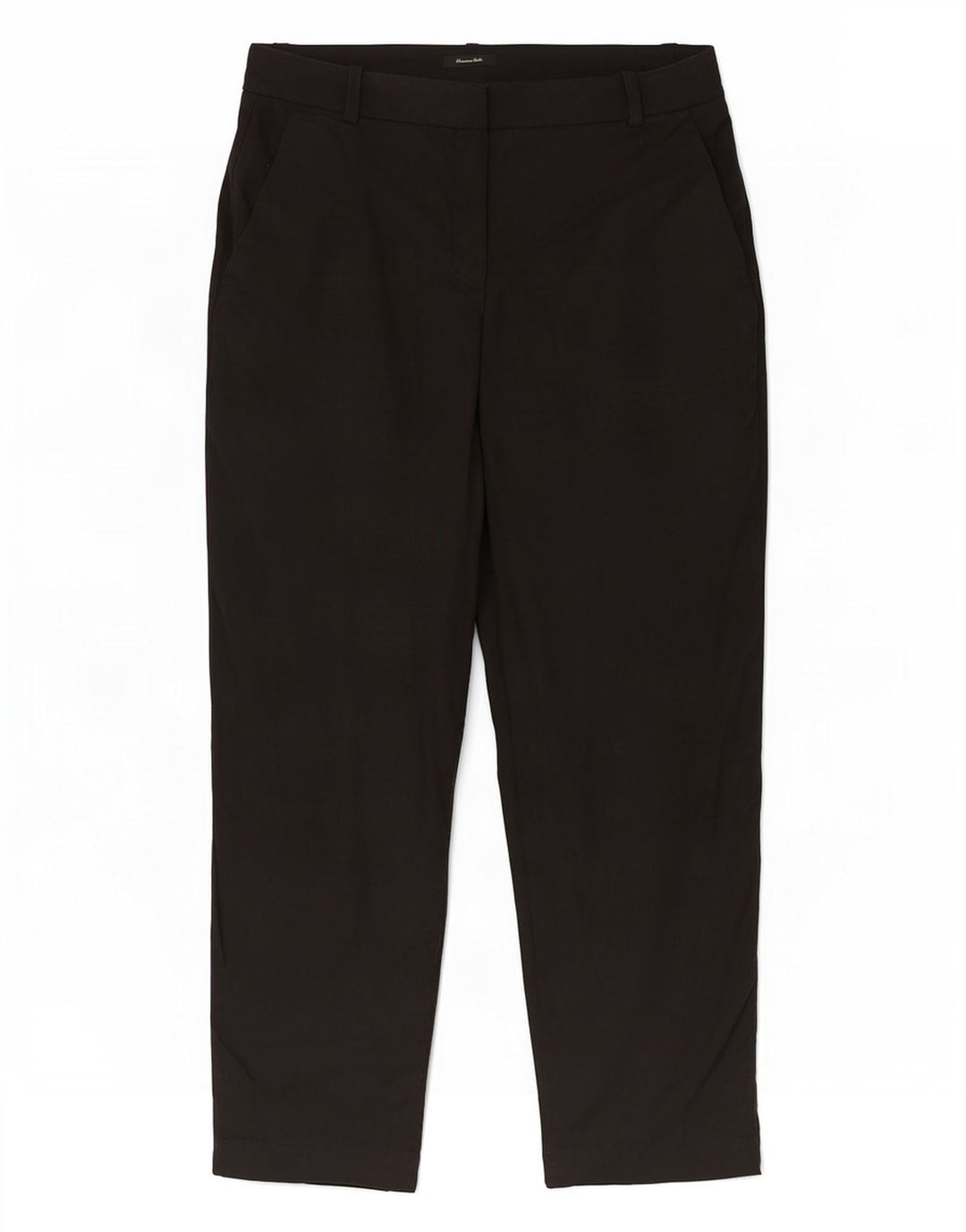 Massimo Dutti Womens Cropped Trousers EU 40 Medium W30 L25 Black Linen
