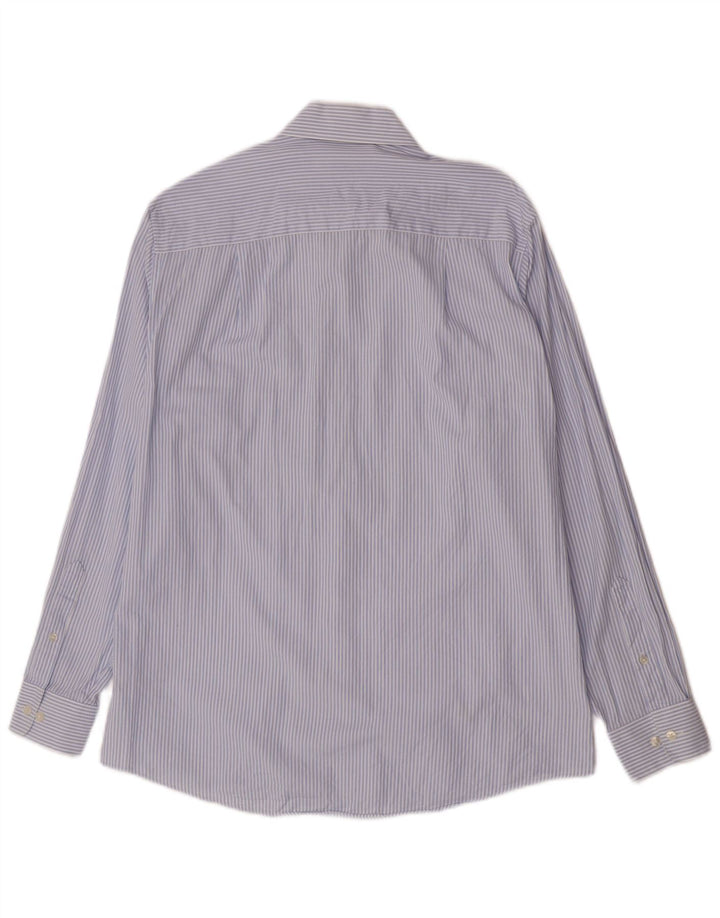 Calvin Klein Mens Shirt Size 15 1/2 Medium Blue Striped Cotton