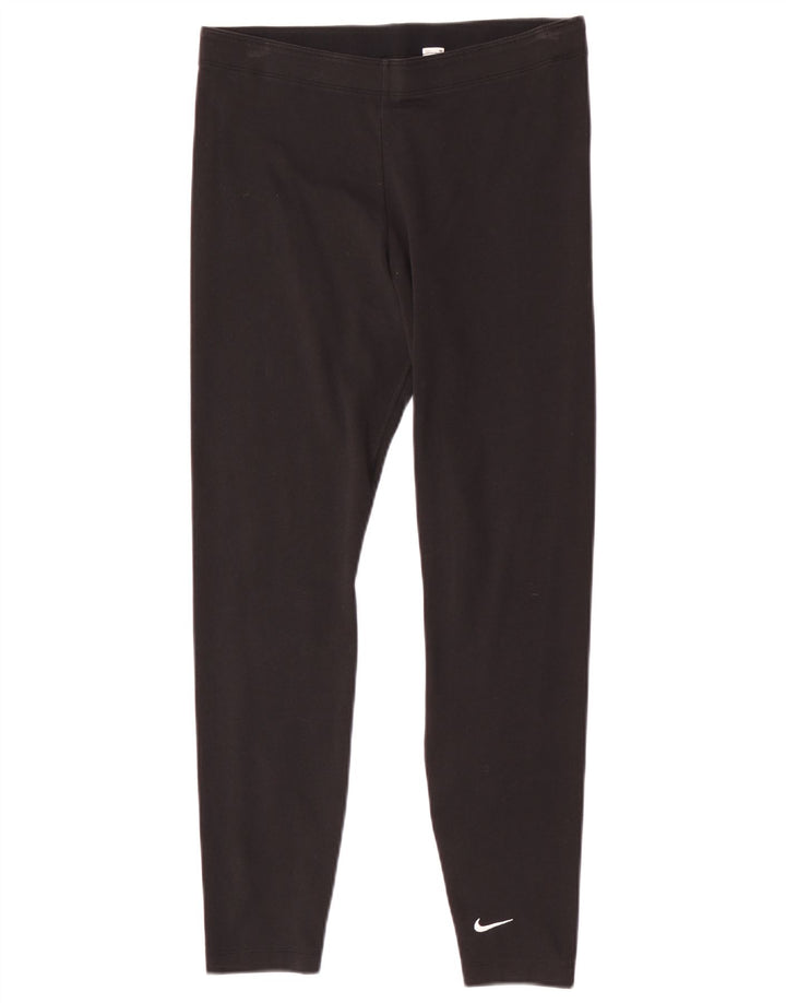Nike Womens Leggings UK 14 Large Black Cotton