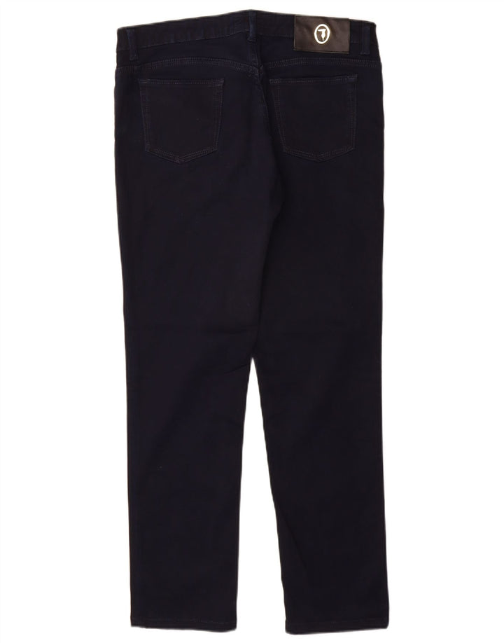 Trussardi Womens Slim Casual Trousers W31 L28 Navy Blue