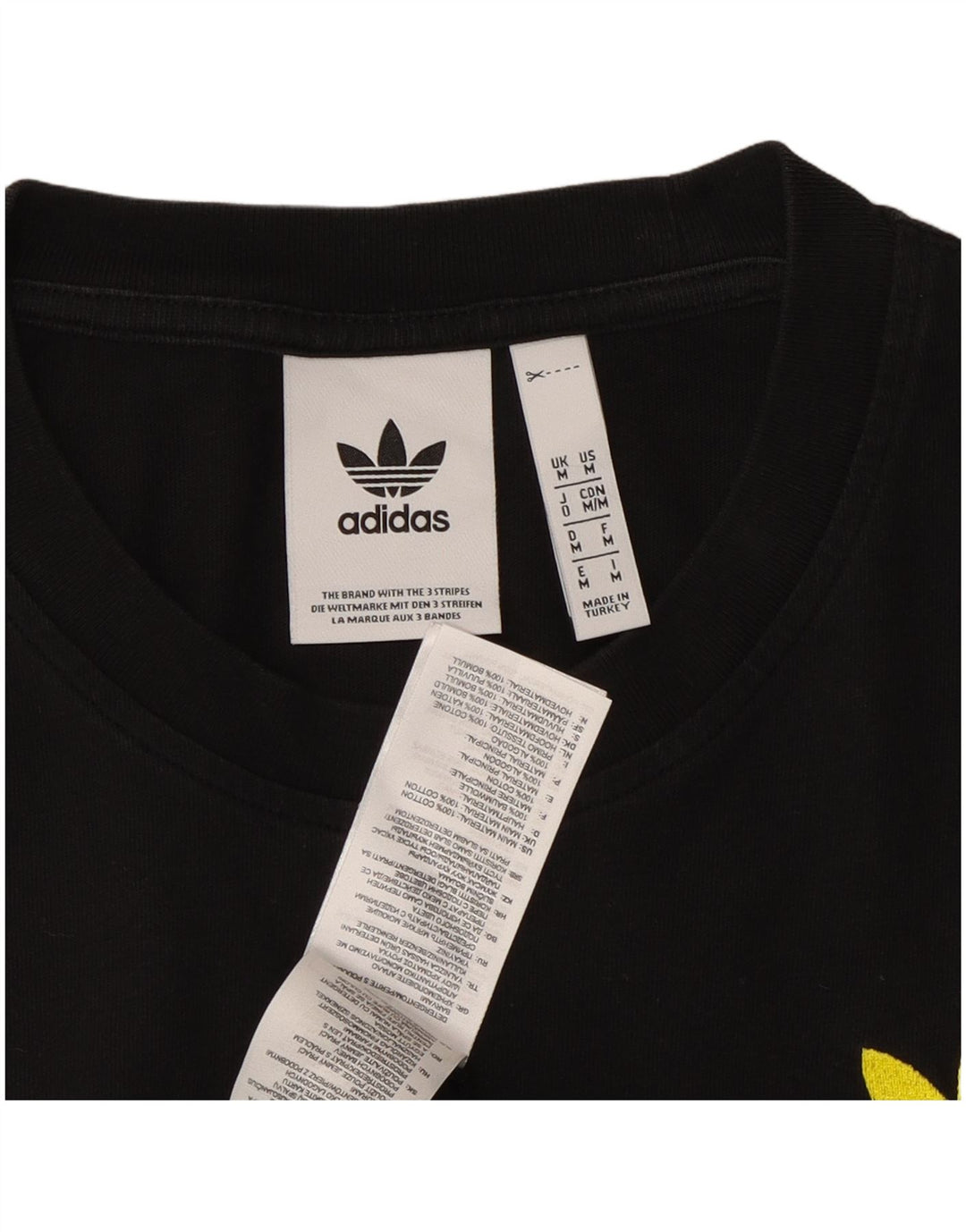 ADIDAS Mens Graphic T-Shirt Top Medium Black Cotton