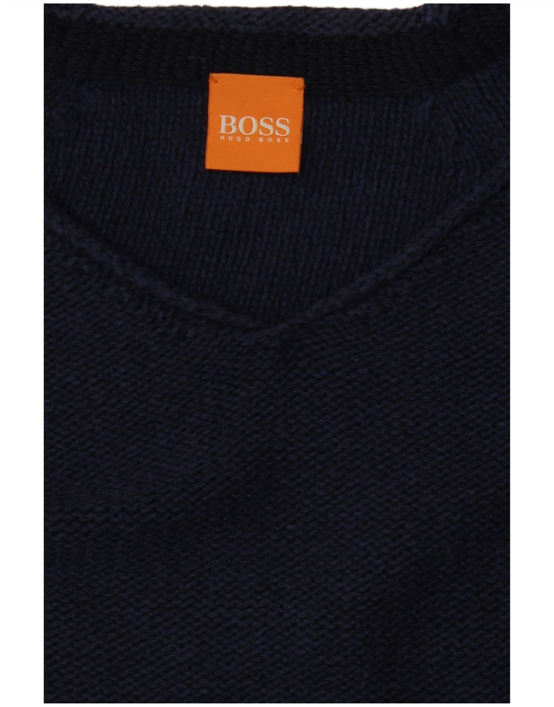 HUGO BOSS Womens V-Neck Jumper Sweater UK 10 Small Navy Blue