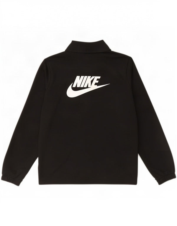 Nike Boys Graphic Tracksuit Top Jacket 12-13 Years Large Black Polyester