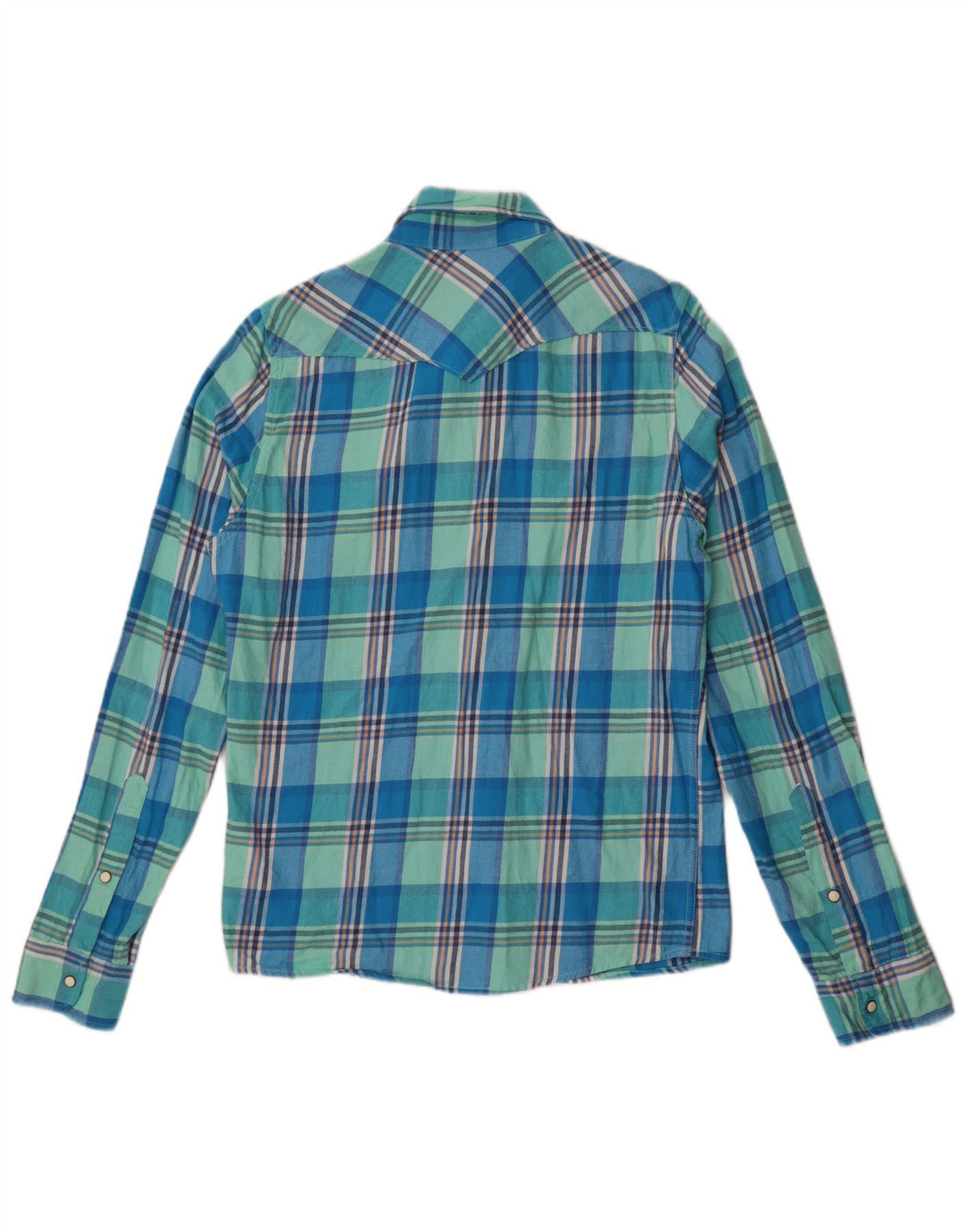 Hollister Mens Flannel Shirt Medium Blue Check Cotton