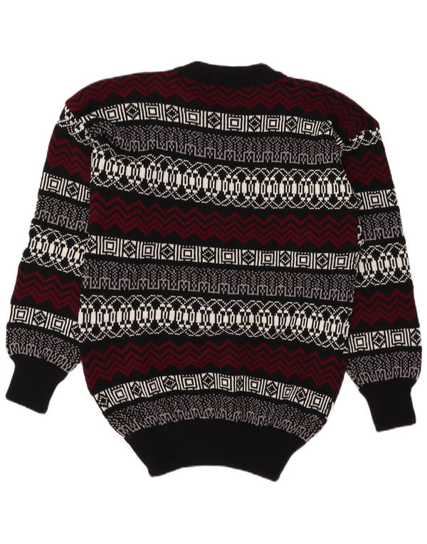 Vintage Mens Crew Neck Jumper Sweater Large Multicoloured Fair Isle Acrylic