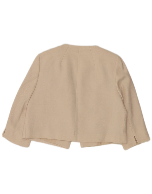 Phase Eight Womens Crop 3/4 Sleeve Blazer Jacket UK 16 Large Off White