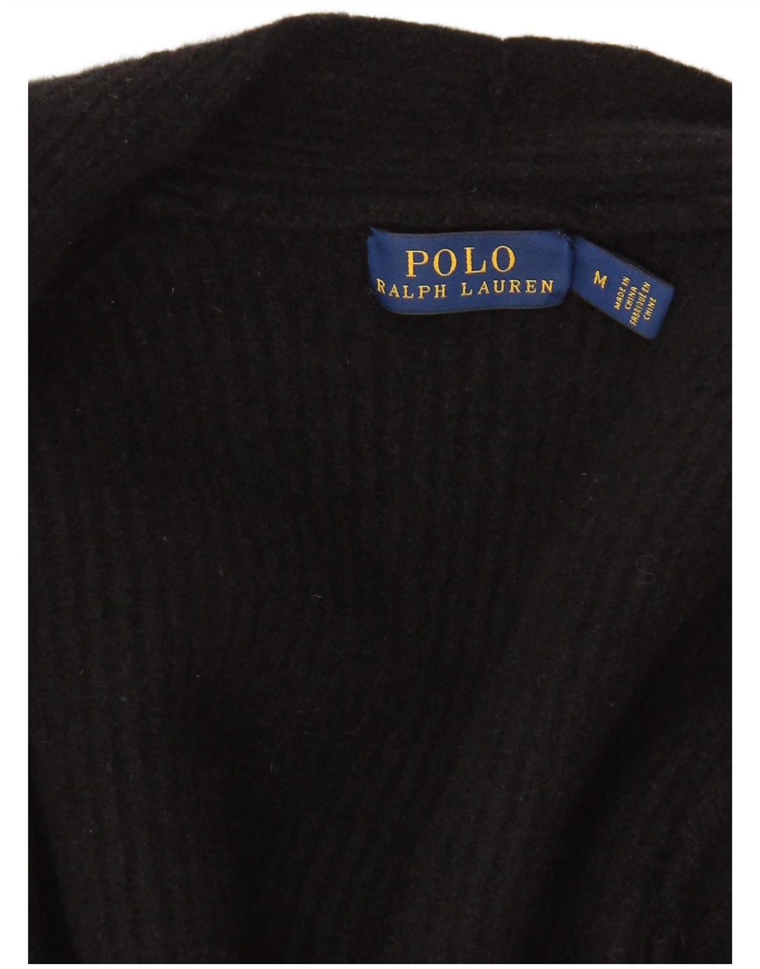 POLO RALPH LAUREN Womens Longline Open Cardigan Sweater UK 12 Medium Black