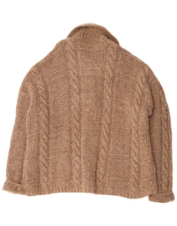 Vintage Womens Oversized Cardigan Sweater UK 20 2XL Brown