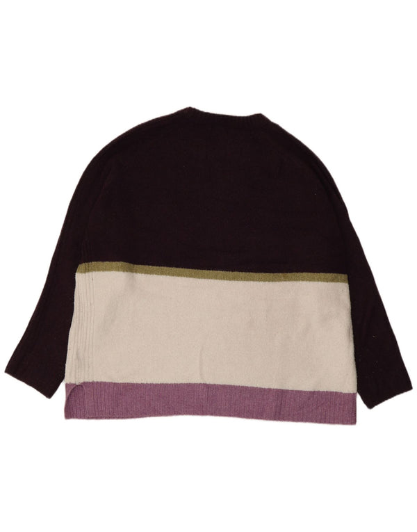 Marks & Spencer Womens Crew Neck Jumper Sweater UK 18 XL Purple Colourblock