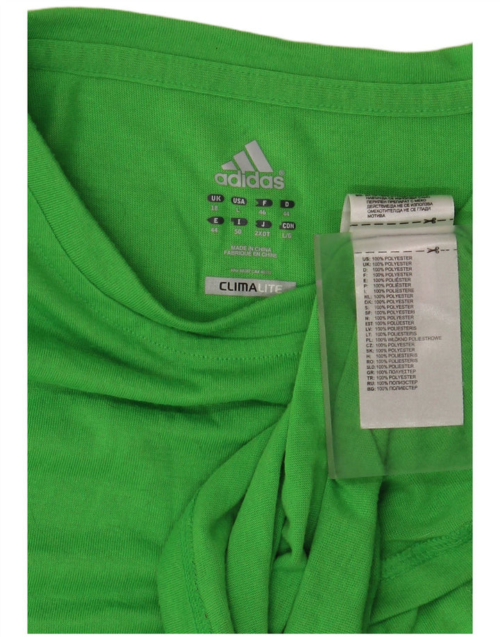 ADIDAS Womens Climalite T-Shirt Top UK 18 XL Green Polyester