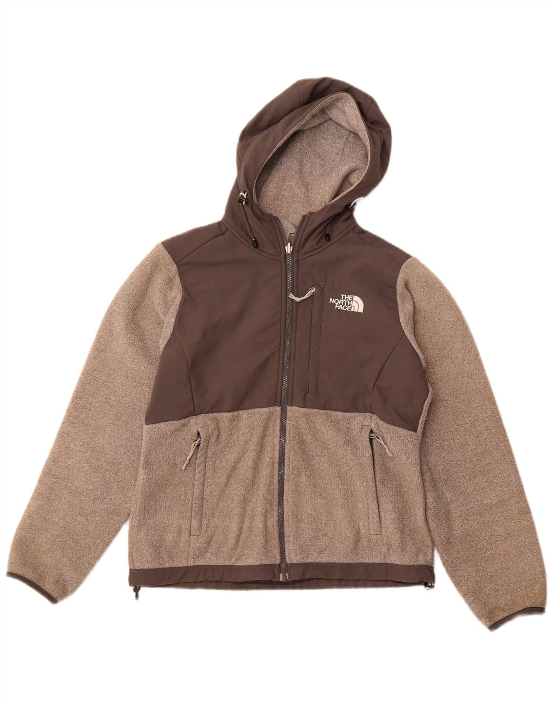 THE NORTH FACE Womens Oversized Fleece Jacket UK 6 XS Grey Colourblock