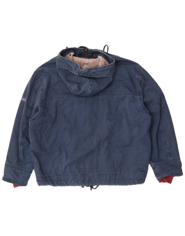 Part Two Mens Hooded Loose Fit Bomber Jacket UK 36 Small Blue