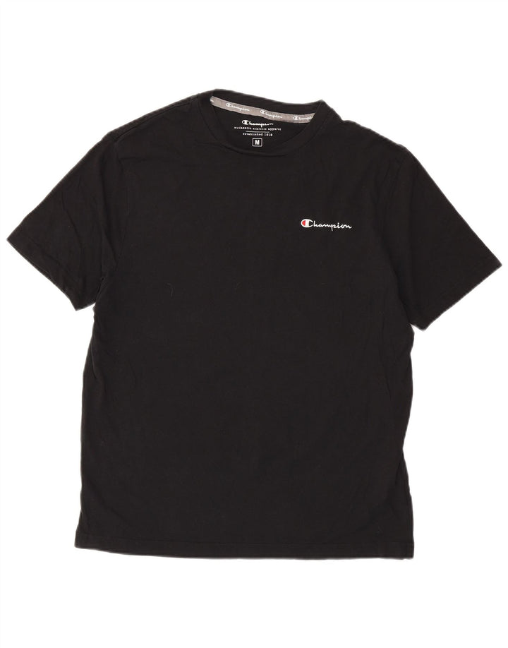 Champion Mens T-Shirt Top Medium Black Cotton