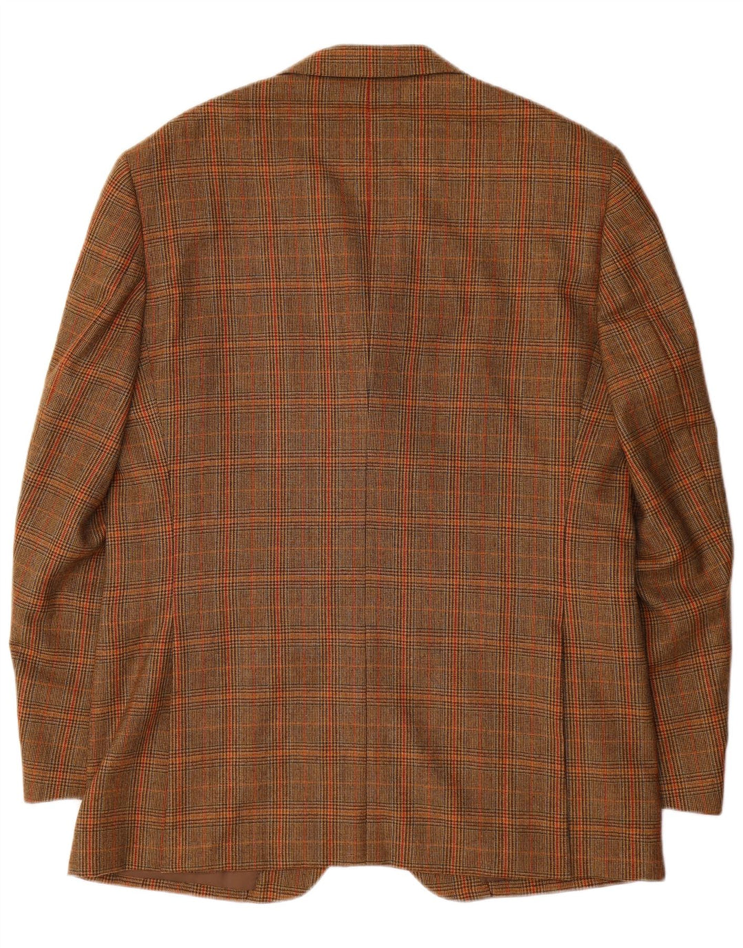Vintage Mens 3 Button Blazer Jacket IT 52 XL Brown Check Wool