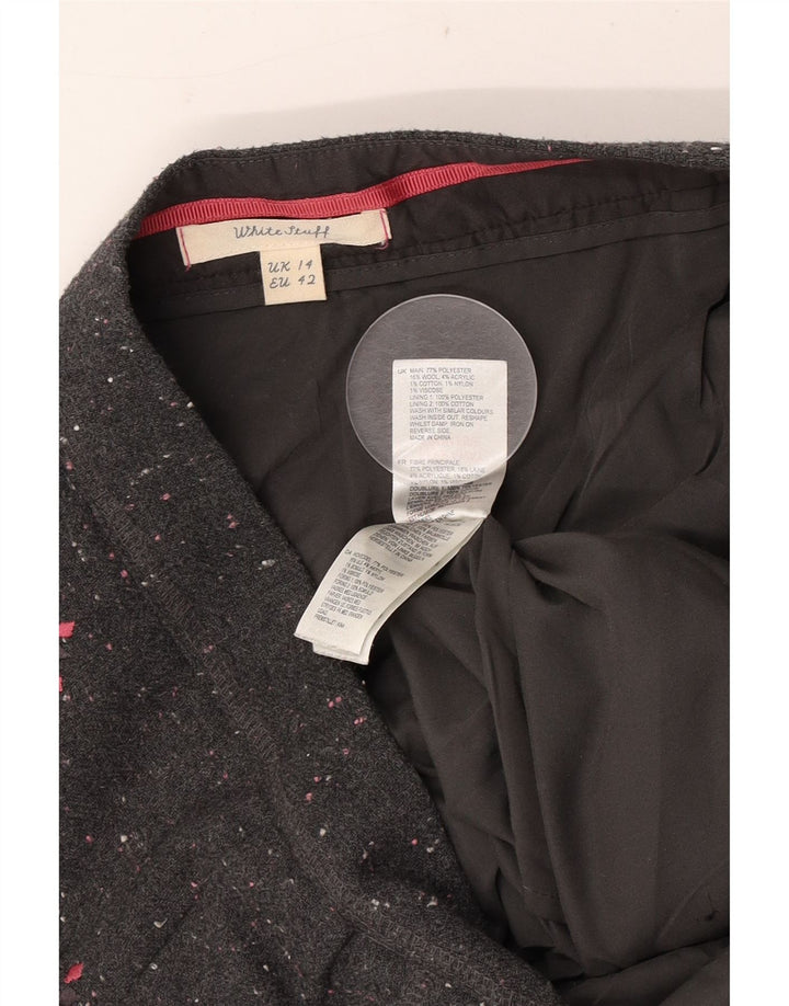 White Stuff Womens Mini Skirt UK 14 Large W34 Grey Floral Polyester
