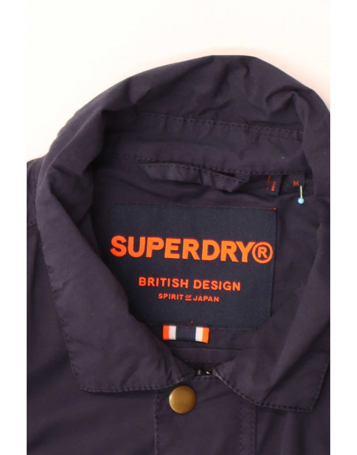 Superdry Mens Utility Jacket UK 38 Medium Navy Blue Cotton