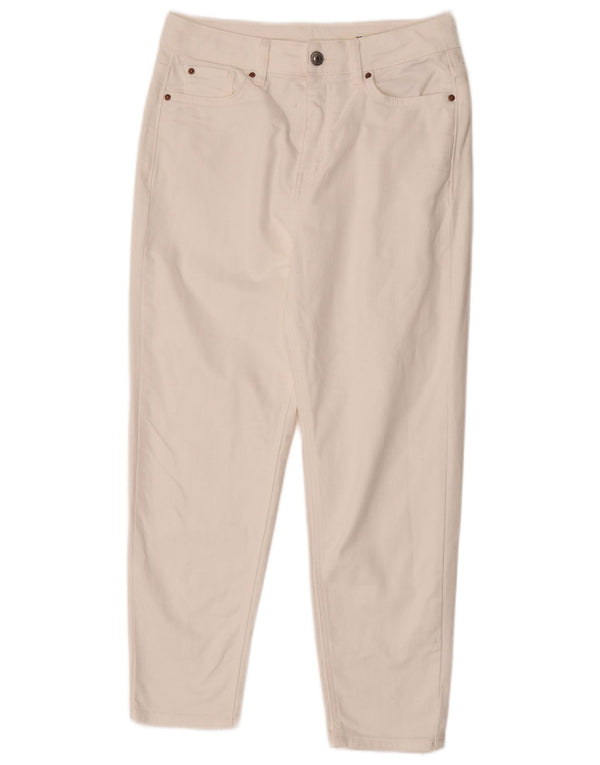 Marks & Spencer Womens Cropped Jeans UK 10 Small W28 L25 Beige Cotton