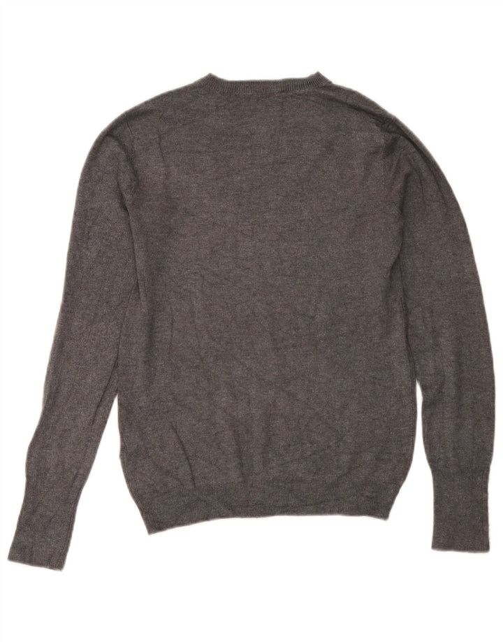 Zara Womens Crew Neck Jumper Sweater UK 12 Medium Grey Viscose