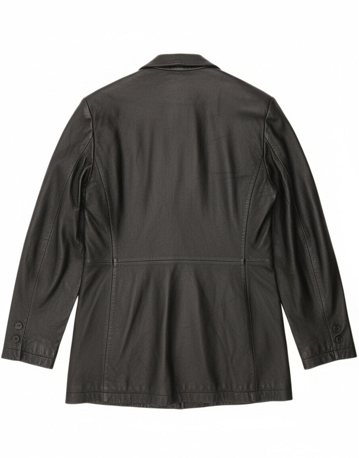 VINTAGE Womens Leather Jacket IT 50 XL Black Leather Vintage Vintage and Second-Hand Vintage from Messina Hembry 