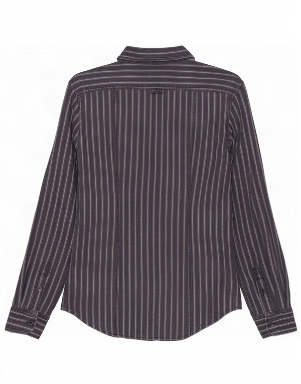 Dolce & Gabbana Mens Regular Fit Shirt IT 48 Medium Navy Blue Striped