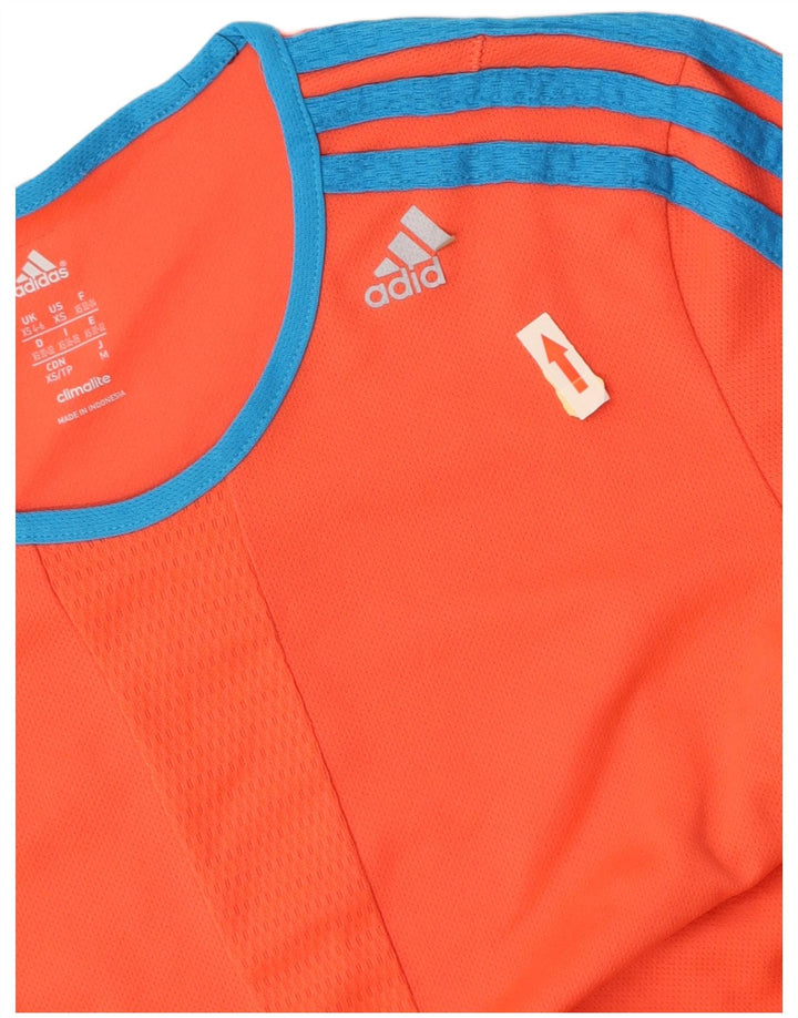 ADIDAS Womens Climalite T-Shirt Top UK 4/6 XS Orange Polyester