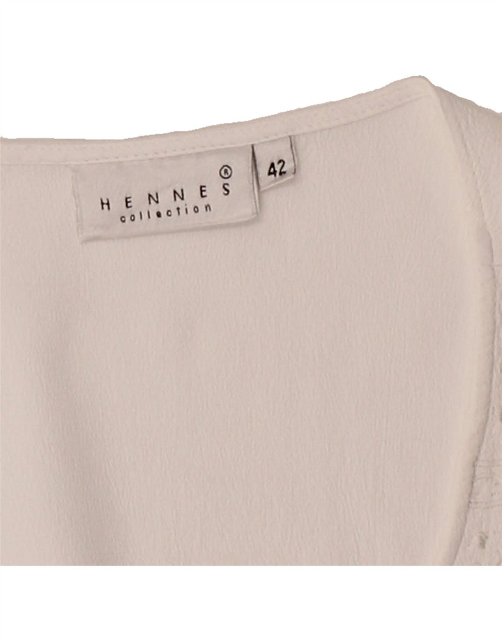 HENNES Womens Sleeveless Shirt Blouse IT 42 Medium White Viscose Vintage Hennes and Second-Hand Hennes from Messina Hembry 