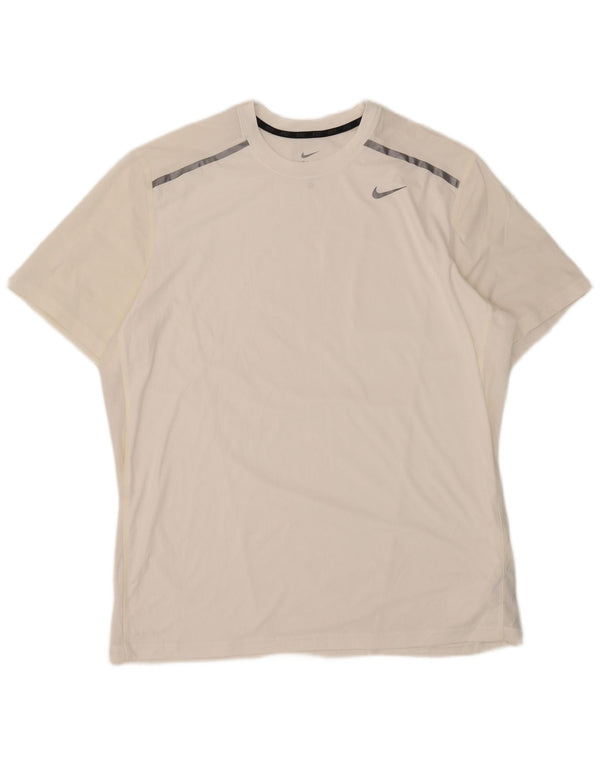 Nike Mens Dri Fit T-Shirt Top XL White Polyester