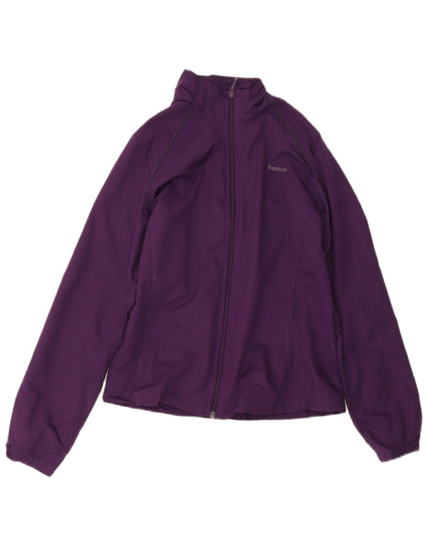Reebok Womens Loose Fit Tracksuit Top Jacket UK 6 XS Purple Polyester