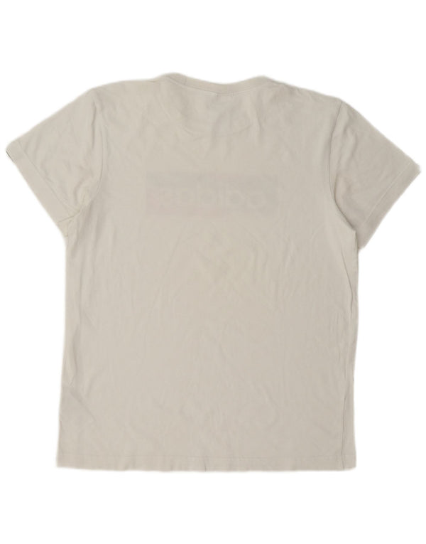 Adidas Womens Oversized Graphic T-Shirt Top UK 8/10 Small White Cotton