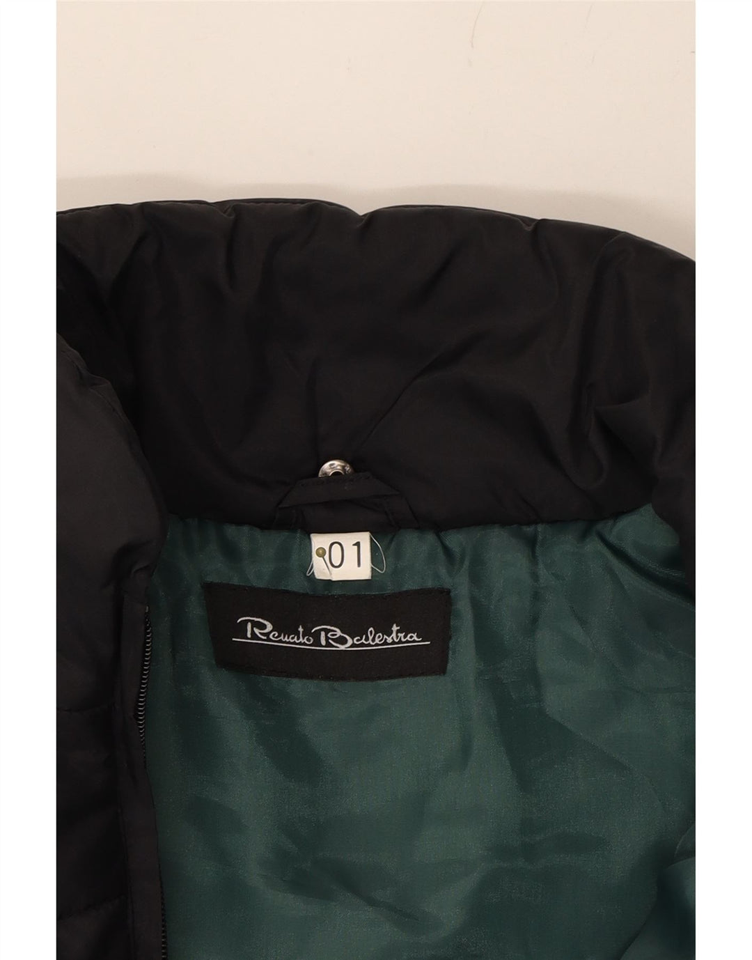 RENATO BALESTRA Mens Padded Jacket UK 38 Medium Black Polyester Vintage Renato Balestra and Second-Hand Renato Balestra from Messina Hembry 