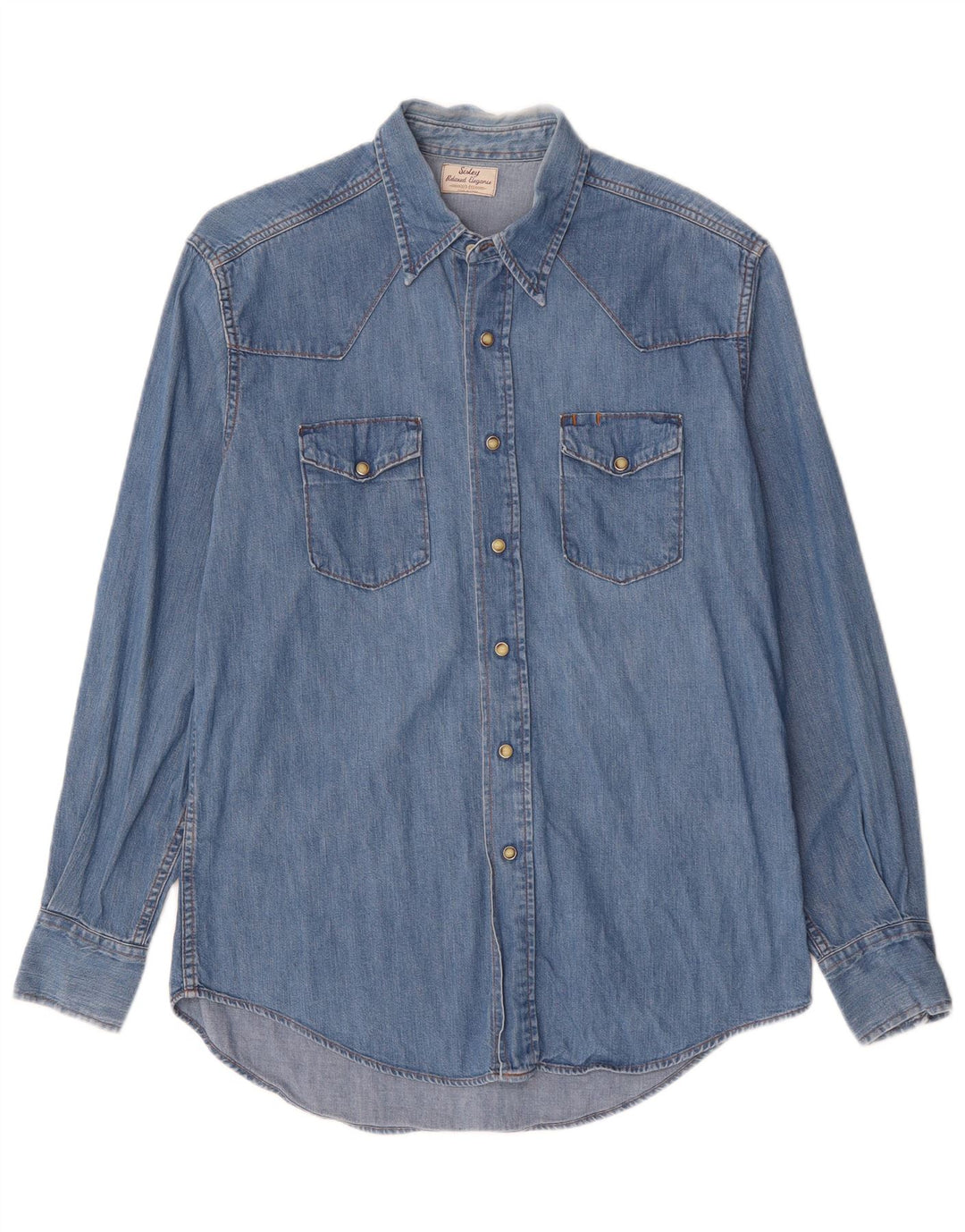 SISLEY Mens Denim Shirt Medium Blue