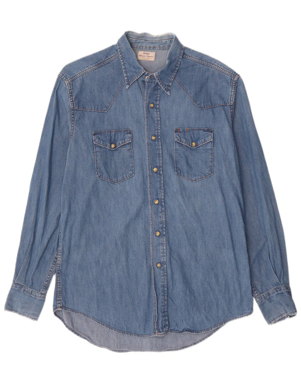 SISLEY Mens Denim Shirt Medium Blue