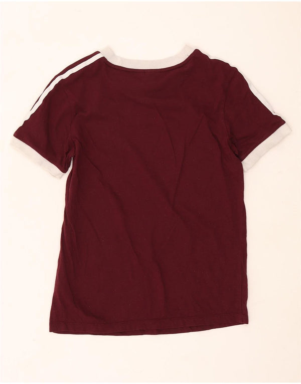 Adidas Womens T-Shirt Top UK 10 Small Burgundy