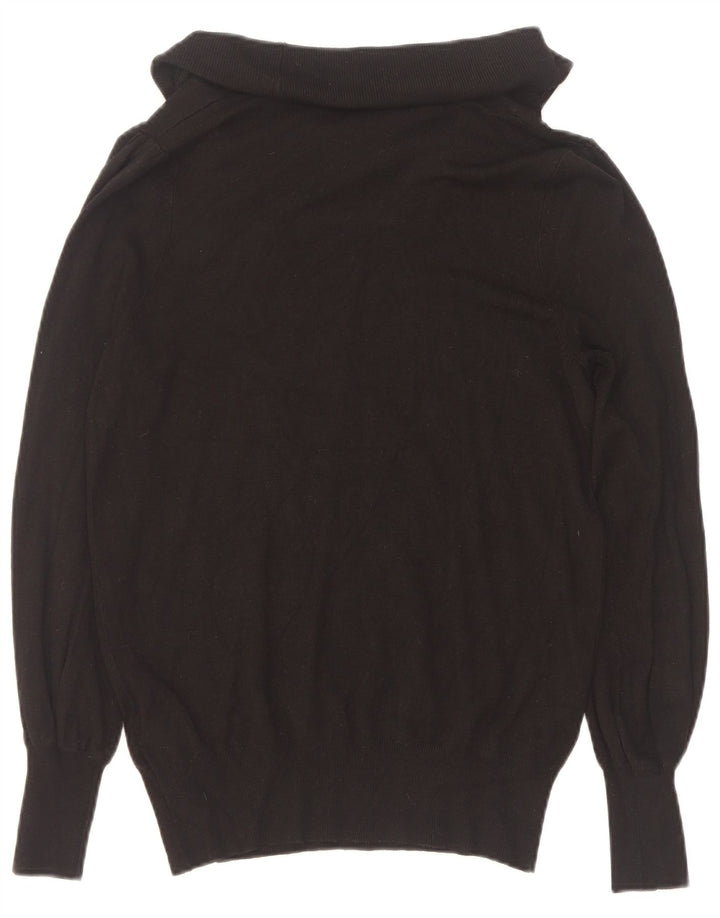 Marks & Spencer Womens Roll Neck Jumper Sweater UK 12 Medium Black Viscose