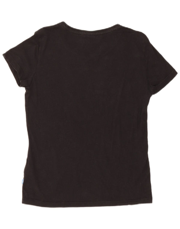 Adidas Womens Graphic T-Shirt Top UK 10 Small Black Cotton