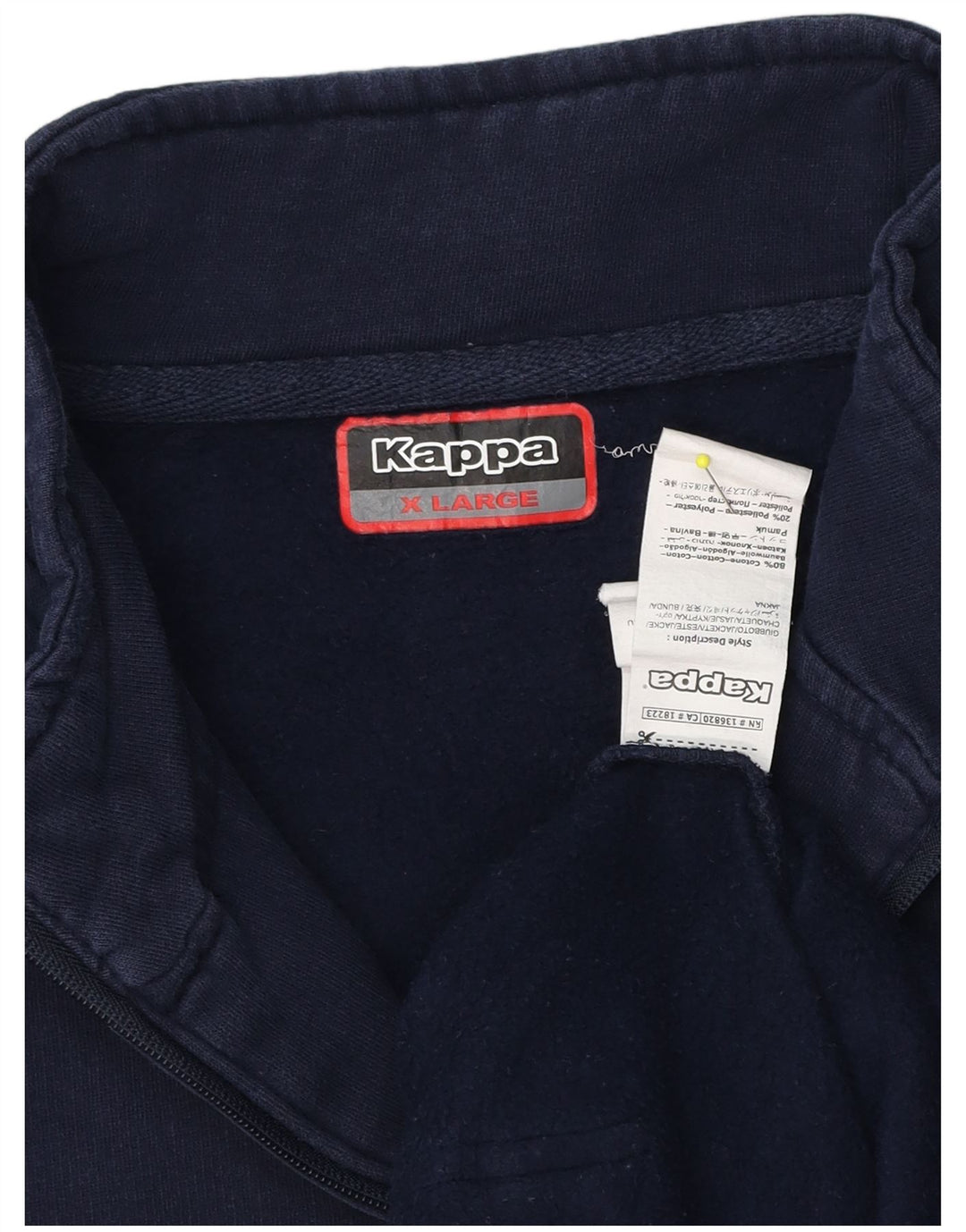 Kappa Mens Tracksuit Top Jacket Large Navy Blue Cotton