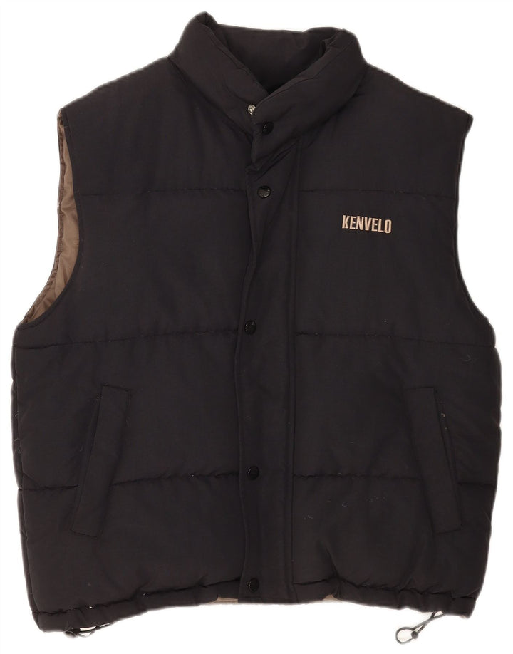 Kenvelo Mens Padded Gilet UK 38 Medium Black Nylon
