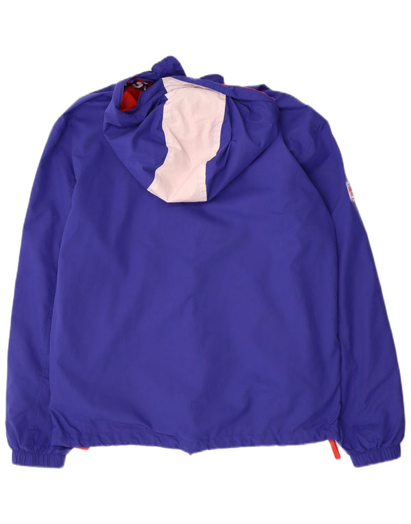 Superdry Mens Graphic Hooded Anorak Jacket UK 36 Small Blue Colourblock