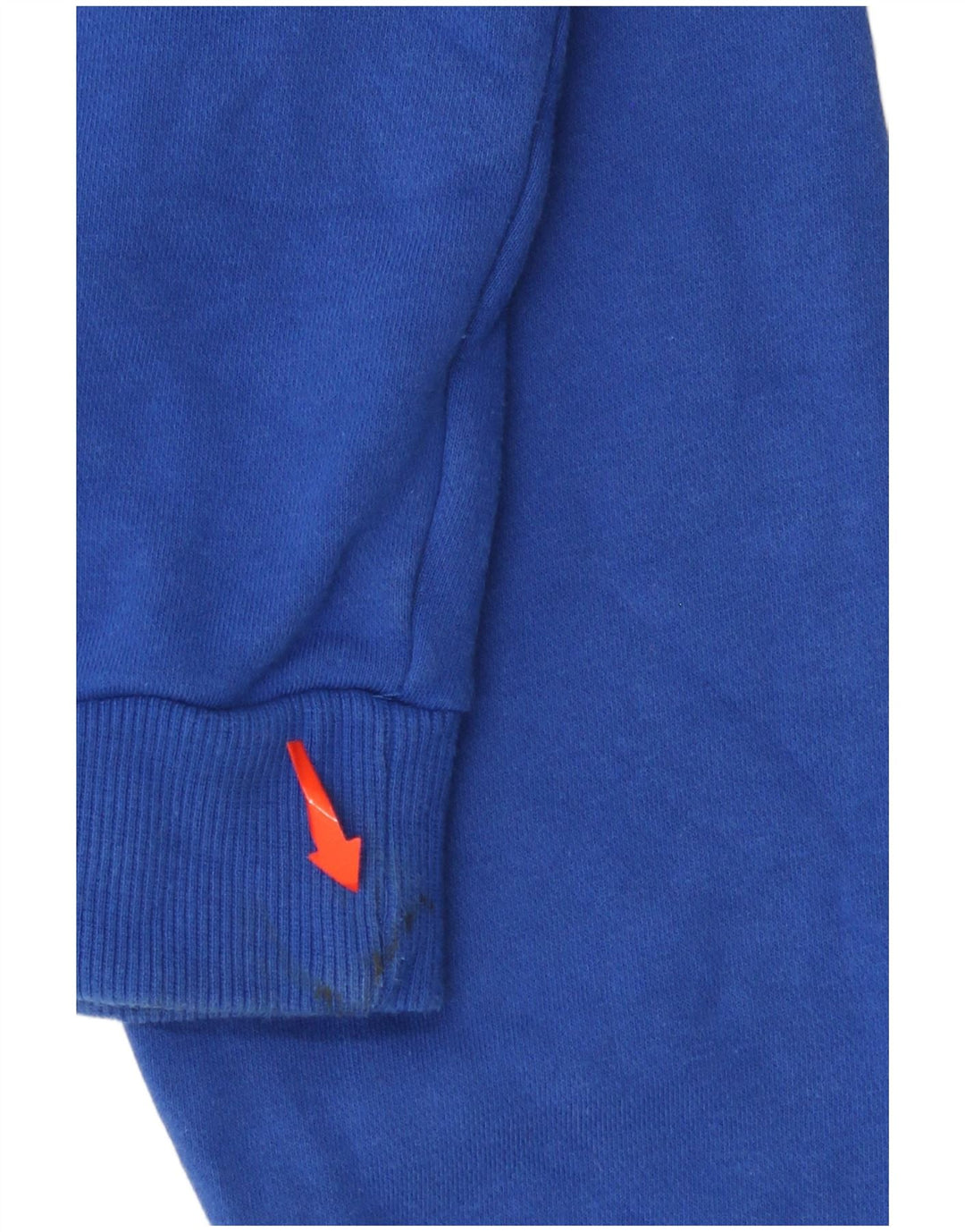 ELLESSE Womens Oversized Graphic Zip Neck Hoodie Jumper UK 10 Small Blue