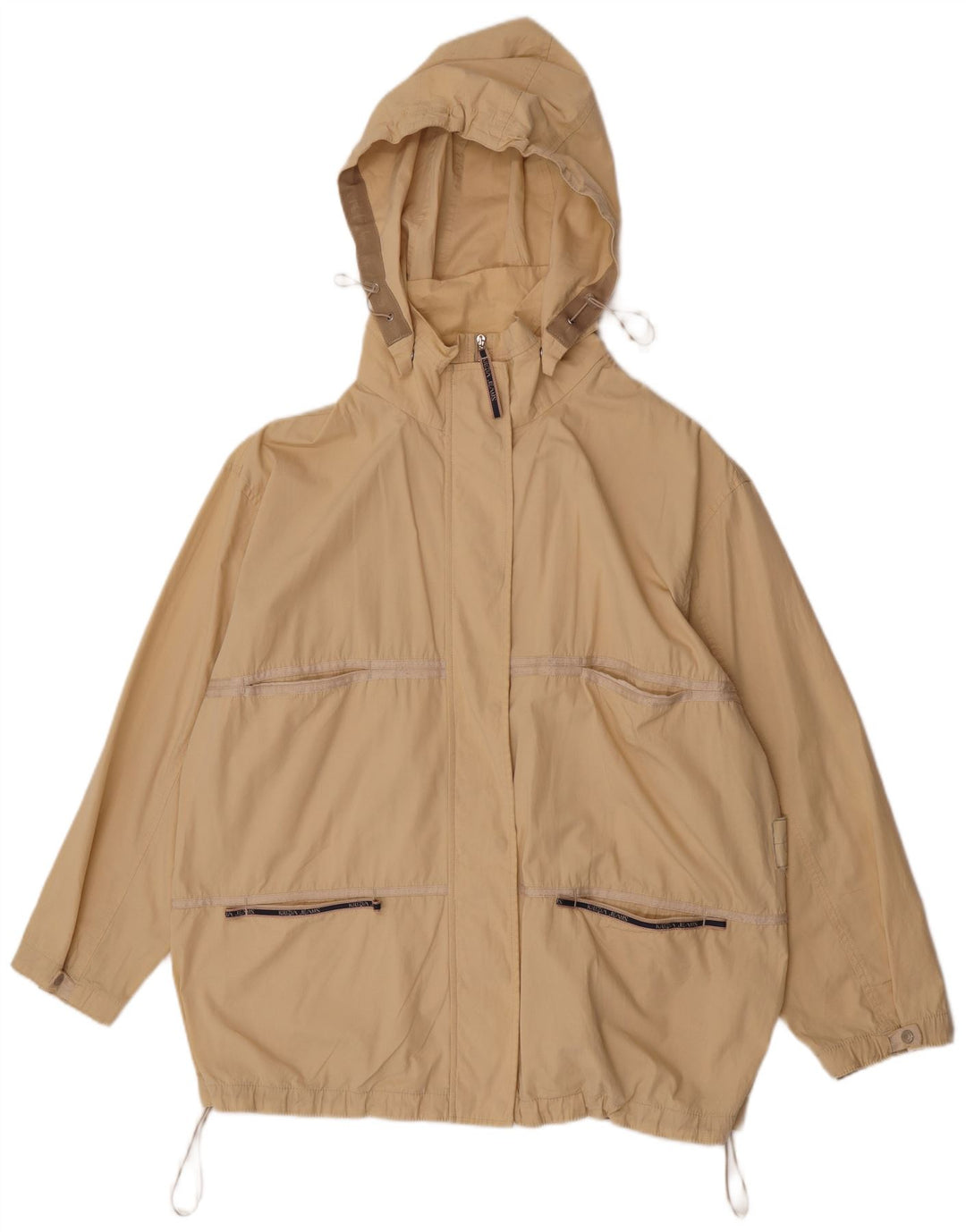 Krizia Jeans Womens Oversized Utility Jacket UK 14 Large  Yellow Cotton
