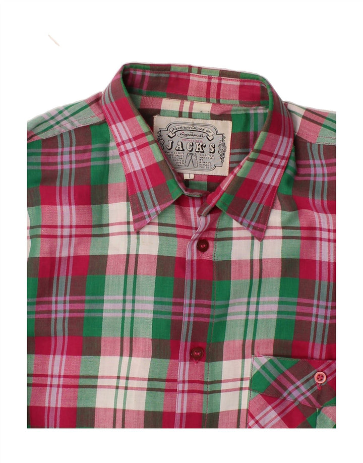 VINTAGE Mens Flannel Shirt Large Red Check Polyester Vintage Vintage and Second-Hand Vintage from Messina Hembry 