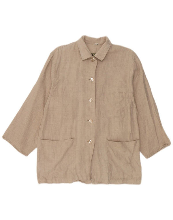 Penny Black Womens Oversized Utility Jacket IT 44 Medium Beige Linen