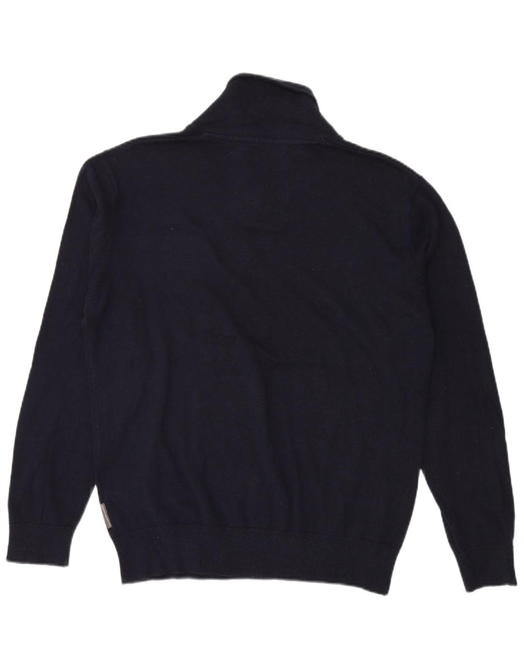 FRENCH CONNECTION Mens Shawl Neck Jumper Sweater XL Navy Blue Acrylic